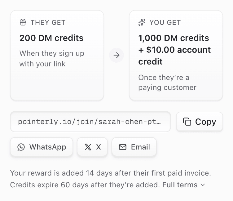 They get and You get tiles with the hold summary and Full terms link